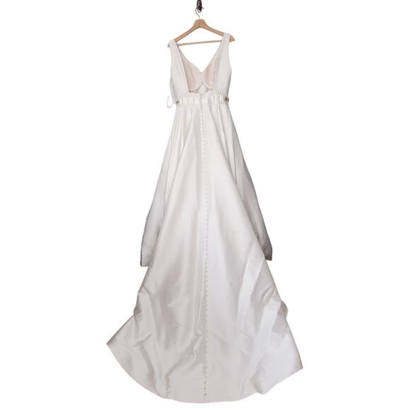 Madison James Bridal Ball Gown A-Line Long Dress Rhinestone White MJ501 Size 14 - Picture 3 of 16